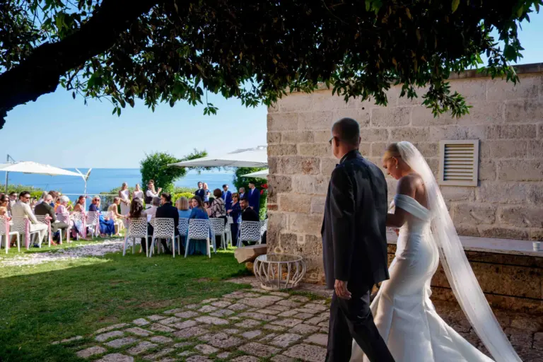 Piatti della cucina salentina serviti durante un matrimonio a Cala dei Balcani