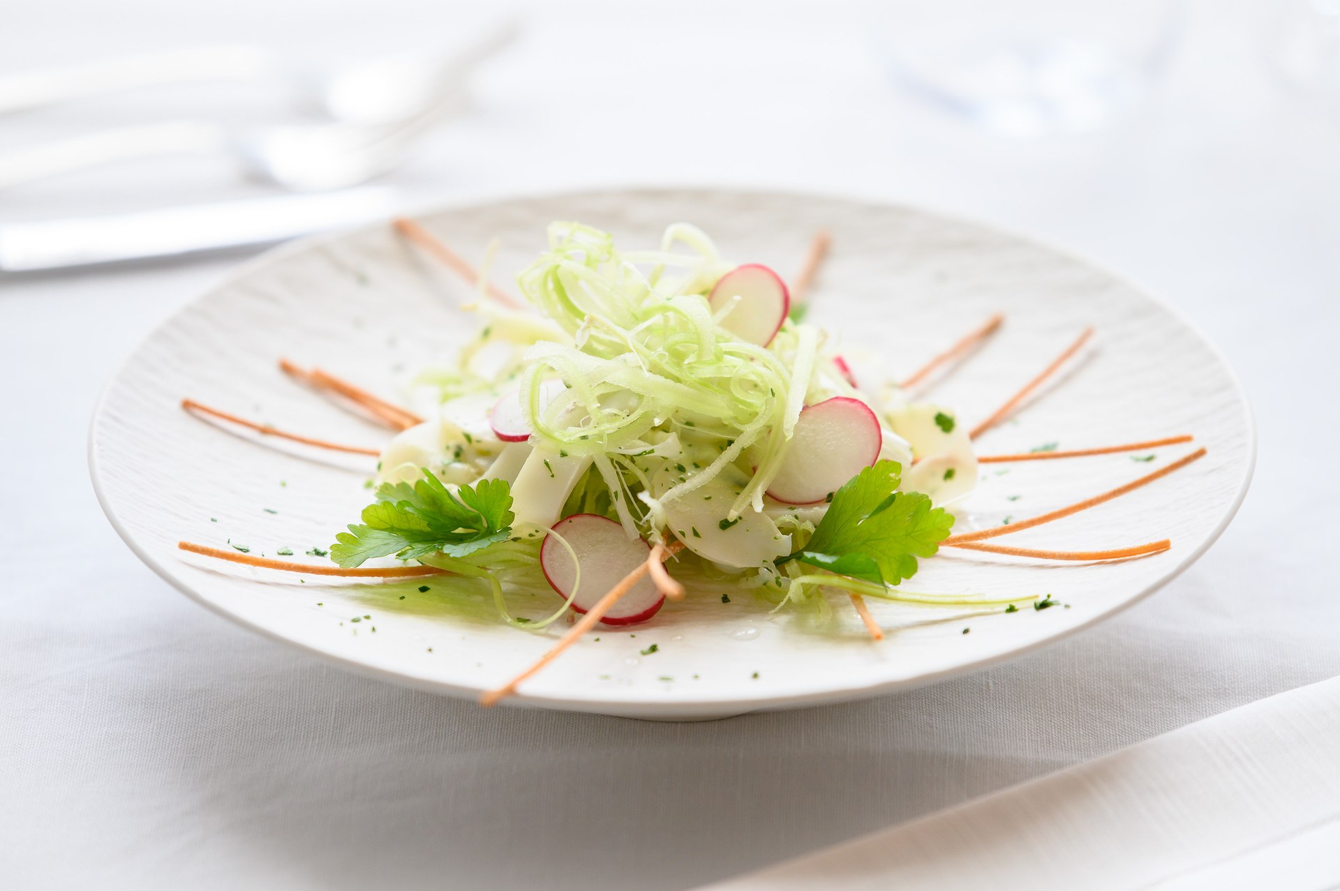 Julienne di seppia e sedano in salsa citronette — cucina salentina del territorio Cala dei Balcani, Salento