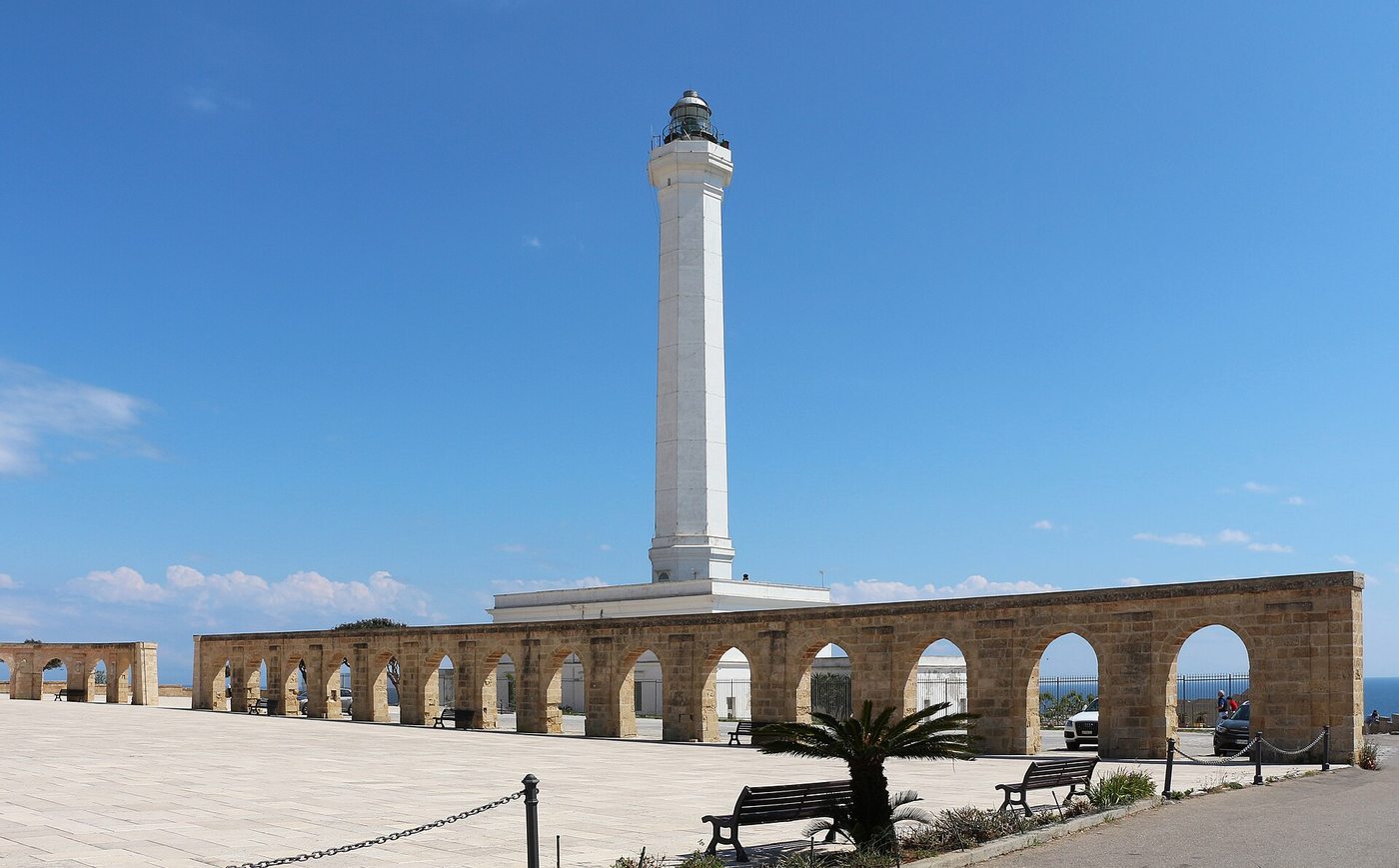 The lighthouse of Santa Maria di Leuca, where the Adriatic meets the Ionian &mdash; about 45 minutes from Cala dei Balcani